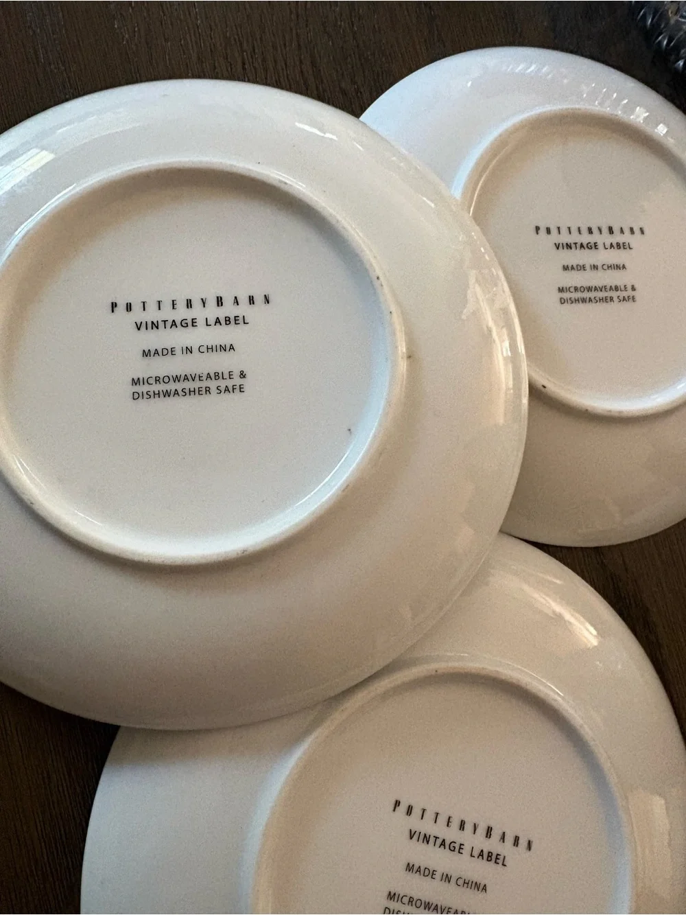 Pottery Barn vintage label 3 Decorative dessert ceramic Plate